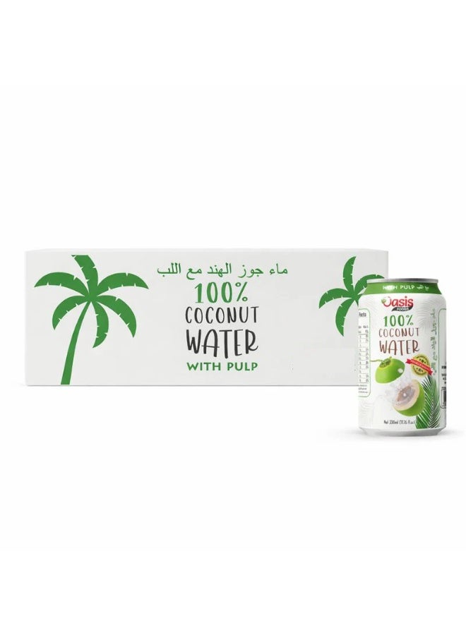 Oasis 100% Natural Coconut Water with Pulp – 24 Pack (330ml Each) - Image 2